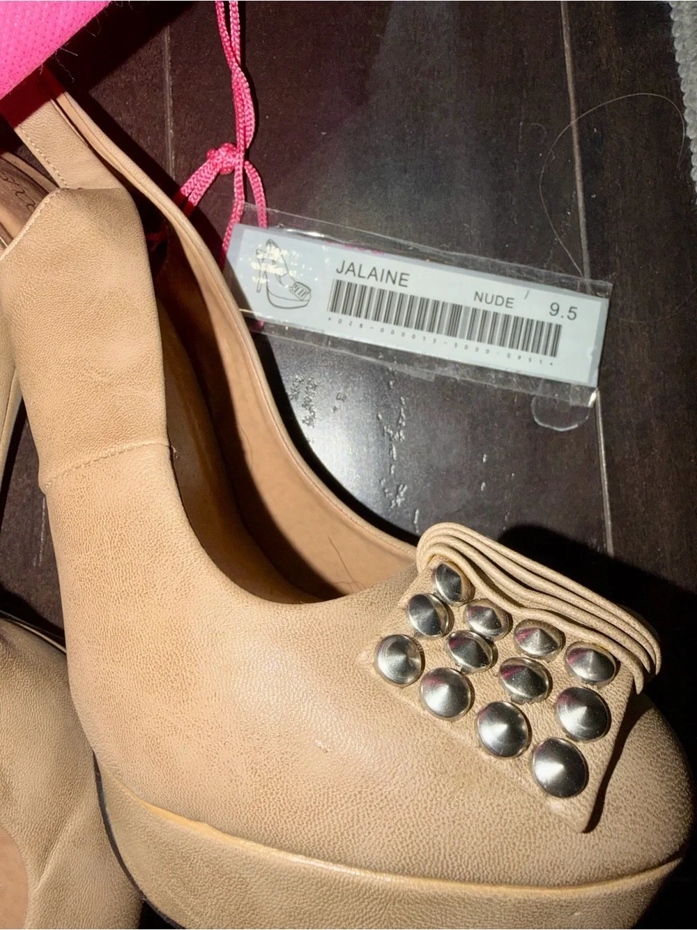 Shoe Dazzle JALAINE Studded Slingback Platforms